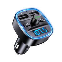 2 x RAW Customer Returns ORIA Bluetooth 5.3 FM Transmitter, Car Radio Adapter with Microphone 2 Charging, LED Display Charger, Hands-Free Car Kit, Music Player, Support BT, TF Card, USB Disk - RRP €29.98