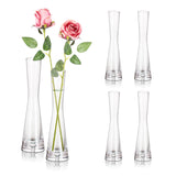 1 x RAW Customer Returns Hewory flower vase modern 6 glass vases, 20cm vase narrow vases glass flower vase for table decoration, glass vase handmade tulip vase for one rose for wedding  decoration living room dining table home page - RRP €33.98