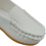 1 x RAW Customer Returns DADAWEN Unisex-Kids Espadrilles Mocassin Leather Shoes-White 24 - RRP €60.0