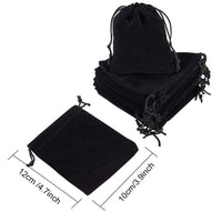 1 x RAW Customer Returns nbeads 50pcs Black Velvet Pouch Drawstring Jewelry Pouch Gift Bags for Christmas Wedding Favor Gifts Packaging, 12x10 cm - RRP €19.46