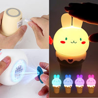 3 x Brand New RANJIMA Night Light Children, LED Dimmable Bedside Lamp Color Changing RGB Rabbit Night Light Baby Timing Kawaii Silicone Children Touch USB Lamp Portable Table Light for Baby Room Breastfeeding, Children s Room - RRP €61.2