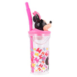 1 x RAW Customer Returns Stor Reusable Children s Cup with Straw and Lid with 3D Figurine and 360 ml Capacity of Minnie Mouse - RRP €9.23