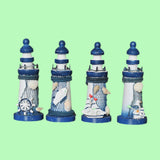 1 x RAW Customer Returns Healifty Mini Wooden Lighthouse Mediterranean Figurines Nautical Miniature Decorative Ornaments Mixed Style 1 Piece - RRP €22.8