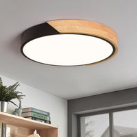 1 x RAW Customer Returns Vikaey ceiling lamp LED, ceiling light living room 24W, black lamps wood 30cm, LED ceiling light ceiling for living room bedroom kitchen hallway 4000K - RRP €27.53