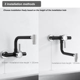 1 x RAW Customer Returns Tondiy kitchen faucet wall mounting with 2 jet types, kitchen faucet wall fitting with 360 rotation, mixer tap wall single lever mixer, standing or hanging spout, black - RRP €59.53