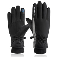 1 x RAW Customer Returns OPAHUTER Windproof Waterproof Winter Gloves, Windproof Touch Screen Sports Gloves, Thermal Winter Gloves for Men Women for Cycling Driving Running Camping Hiking Black  - RRP €9.16