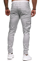 1 x RAW Customer Returns Cassiecy Cargo Pants Men Slim Fit Casual Jogger Chino Cargo Pants Stretch Jogging Pants Sports Pants Leisure Pants with 6 Pockets Men s Pants Light Gray, M  - RRP €37.3