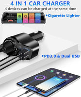 2 x RAW Customer Returns 4 in 1 Car Charger PD 3.0 Cigarette Lighter USB Distributor 12V Car Charger 168W Fast Charging Mini USB Adapter Socket for iPhone 15 14 13 12 11 8 Samsung S24 S23 Huawei GPS Dash Camera - RRP €35.98