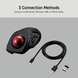 1 x RAW Customer Returns ELECOM DEFT PRO Trackball Mouse, Wired, Wireless, Bluetooth 3 Types Connection, Ergonomic Design, 8 Button Function, Red Ball, Windows11, MacOS M-DPT1MRXBK  - RRP €85.99