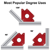 1 x RAW Customer Returns Spurtar 4 piece welding magnet set - 2 pieces 23KG and 2 pieces 34KG holding force, strong welding angle set, magnetic angle with 45 , 90 , 135 , 180 welding angle magnet - RRP €24.19