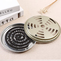 1 x Brand New SourceTon Mosquito Coil Holder, 4 Packs Tin Mosquito Repellent Sandalwood Incense Coil Burner - RRP €20.4