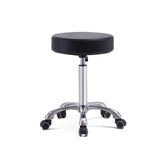 1 x RAW Customer Returns Grace Grace Height Adjustable Rolling Stool Swivel Stool With Wheels Work Stool Massage Stool Medical Chair Swivel Chair Office Stool Seat Stool Kitchen Stool No Backrest with Casters-Classic Flat, Black  - RRP €76.94