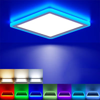 1 x RAW Customer Returns Matane LED ceiling light RGB dimmable, 24W ceiling lamp with remote control, panel ceiling colored 3000K-6500K for living room, bedroom, children s room, kitchen, bathroom, dining room, ultra-thin, flat, square 32 cm - RRP €39.31