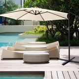 1 x RAW Customer Returns LMYDIDO 300cm Parasol Replacement Cover 6 Ribs Replacement Parasol Canopy Replacement Cover with 6 Ribs Outdoor Umbrella Sun Protection Cream White  - RRP €34.88