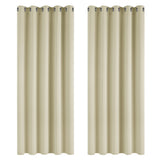 1 x RAW Customer Returns Deconovo blackout curtains for living room, thermal curtains, cold protection, eyelets, 229 x 168 cm height x width , beige, set of 2 - RRP €52.95