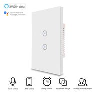 1 x RAW Customer Returns UseeLink ZigBee Switch, 2 Gang Smart Light Switch, Compatible with Alexa Google Home, Used with TuYa ZigBee Hub, APP Remote Control, Timing Function, Voice Control 1 Pack  - RRP €26.4