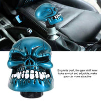 1 x RAW Customer Returns Fydun Gear Shift Knob, Skeleton Skull Head Gear Shift Knob Manual Shift Knob Cover blu  - RRP €16.81