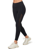 1 x RAW Customer Returns Yvette Women s Sports Leggings with Mesh Pocket High Waist Sports Trousers Elastic Yoga Gym Trousers Black M - RRP €28.22