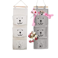 3 x Brand New Wall hanging bag, 2 pieces hanging organizer with 3 pockets, utensil pockets, hanging bag, hanging organizer, linen fabric hanging, foldable hanging bag for children s room, bathroom, bedroom - RRP €90.0