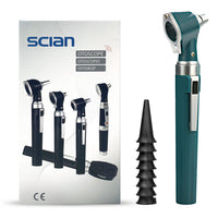 1 x RAW Customer Returns Scian Otoscope Kit Ear Scope Otoscope with LED Light, 3x Magnification, 4 Speculum Tips Size, Lightweight Diagnostic Ear Care Tool for Children, Adults, Dogs, Home Use Green  - RRP €33.26