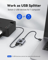 1 x RAW Customer Returns USB Switch 3.0 KVM Switch, Bi-Directional USB Switch Selector 2 in 1 Out 1 in 2 Out, Viagkiki USB Switcher 2 Computers Share 1 USB Devices for PCs Mouse Keyboard etc - RRP €19.99