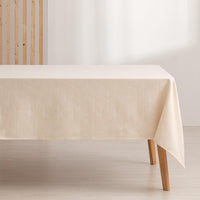 1 x RAW Customer Returns GAMUSI Geometric Line Ecru Stain-Resistant Tablecloth 140x240 cm - RRP €24.85