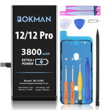 1 x RAW Customer Returns bokman iPhone 12 iPhone 12 Pro Battery Replacement, 3800mAh High Capacity Lithium-Polymer Battery with All Tool Kits - RRP €23.62