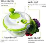 1 x RAW Customer Returns Jebblas salad spinner, large 5L fruit and vegetable dryer, easy to use. - RRP €21.31