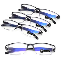 1 x RAW Customer Returns TERAISE 4PCS Reading Glasses for Men, Light Blue Reading Glasses, Lightweight Comfortable Reading Glasses for Men and Women, Sturdy Computer Glasses including Glasses Case 1.75X  - RRP €21.17