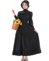 1 x RAW Customer Returns CR ROLECOS Vintage Medieval Dresses Long Sleeve A-Line Stand Collar Cocktail Dress Gothic Dresses Renaissance Dress L - RRP €48.89