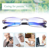 1 x RAW Customer Returns LUFF 2-PACK Reading Glasses HD Anti-Blue Diamond Cut Edge Frameless Reading Glasses - RRP €24.2