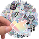 1 x RAW Customer Returns RGBEE Aesthetic Sticker Set 50 Pieces Waterproof Vintage Vsco Girl Sticker Small PVC Sticker for Laptop Macbook Suitcase Helmet Motorcycle Stickerbomb No Holographic Stickers  - RRP €7.04