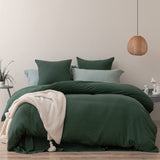 5 x Brand New MILDLY bed linen 135x200 green 4 pieces, 100 microfiber plain bed linen set with 2 pillowcases 80x80 cm, OekoTex certified suitable for allergy sufferers, bed linen dark green with zipper - RRP €152.15