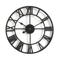 1 x RAW Customer Returns Taodyans Vintage Wall Clock Without Ticking Noises Large Roman Numerals 40cm Wall Clock Metal Skeleton Clock Living Room Kitchen Cafe Gift Black  - RRP €33.07