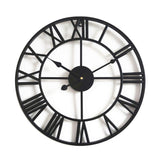 1 x RAW Customer Returns Taodyans Vintage Wall Clock Without Ticking Sounds Large Roman Numerals 40cm Wall Clock Metal Skeleton Clock Living Room Kitchen Cafe Gift Black  - RRP €32.47