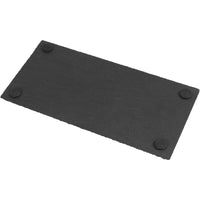 1 x RAW Customer Returns SINJEUN 10 pieces 25 x 12 cm slate serving plate, serving plates made of slate, rectangular slate table coasters, slate plate coasters, perfect for serving and as decoration, black - RRP €32.26