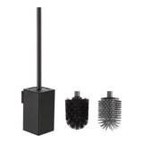 1 x RAW Customer Returns BVL toilet brush black, WC brush wall mounting, toilet brush silicone wall unique square design including 2 brush heads - RRP €33.99