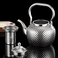 1 x RAW Customer Returns SANQIAHOME 2.0 liter stainless steel teapot with strainer insert, with tea strainer handle, suitable for induction gold - RRP €29.65