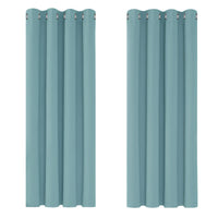 1 x RAW Customer Returns Deconovo Blackout Curtain Cold Protection Curtains Bedroom Cold Protection Curtain Opaque, 138 x 117 cm Height x Width , Sky Blue, Set of 2 - RRP €31.95