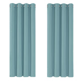 1 x RAW Customer Returns Deconovo Blackout Curtain Cold Protection Curtains Bedroom Cold Protection Curtain Opaque, 138 x 117 cm Height x Width , Sky Blue, Set of 2 - RRP €31.95