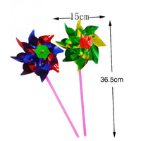 1 x RAW Customer Returns 36 Pieces Plastic Rainbow Pinwheel Lawn Garden DIY Windmill Party Pinwheels Wind Chime Set for Garden Lawn Decor, Funny Carnival Party Decor, Random Colors, 15 x 36.5 cm - RRP €8.33