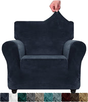 6 x Brand New XINEAGE 1Pcs Velvet Armchair Cover for Living Room High Stretch Chair Cover with Armrests Non-slip Pet Friendly Furniture Protector 1 Seater Navy Blue  - RRP €248.1