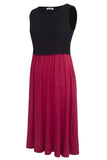 1 x RAW Customer Returns Smallshow Women s Layered Maternity Nursing Dress with Pockets Black-Wine Small - RRP €29.99