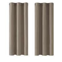 1 x RAW Customer Returns Deconovo Blackout Curtains Eyelet Curtain Thick Thermal Curtains Cold Protection Opaque, 160x107cm HeightxWidth , Taupe, Set of 2 - RRP €33.95