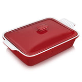 1 x RAW Customer Returns Casserole dish with lid, vancasso SIMO bread baking dish made of stoneware, 1 square lasagne dish oven dish for bread, lasagne, pizza cake - RRP €37.3