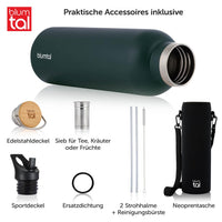 1 x RAW Customer Returns Blumtal Thermos bottle 750ml - double-walled stainless steel drinking bottle 750ml - insulated bottle 750ml BPA free - stainless steel drinking bottle - tea bottle - thermo drinking bottle 750ml - RRP €20.4