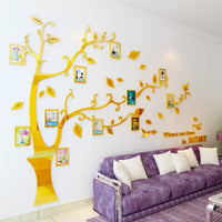 1 x RAW Customer Returns AIVORIUY Tree Wall Sticker Living Room 3D DIY Stickers Plants Branch Photo Frame Wall Decals Arts Decorations for Daycare Office Adult Child Bedroom L 230x175cm, Silver Mirror R  - RRP €39.7