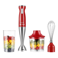 1 x RAW Customer Returns COMFEE hand blender, brushed stainless steel, 2-stage, multi-purpose with 550 watts, 600 ml blender jar and whisk, perfect for baby food, smoothies, sauces and soups, SDA-CHB-060510m-RO-RD, red - RRP €25.2