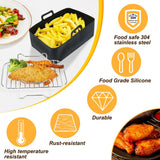 1 x RAW Customer Returns GINOYA 7 x deep fryer accessories for Ninja AF400EU AF451EU AF500EU AF300EU, 2 x silicone air fryer inserts, 2 x air fryer rack, kitchen tongs, oil brush - RRP €30.24