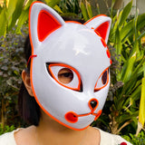 6 x Brand New Applysu LED Halloween Demon Hunter Mask Carnival Fox Mask Anime Cosplay Ghost Blade Mask 1  - RRP €90.0